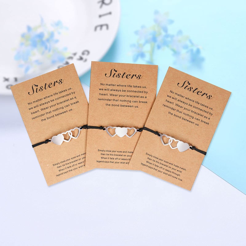 UNGENT THEM 3 Sisters Gifts from Sister Bracelet Galentines Valentines Day Birthday Christmas Gifts for Sister Women Teen Girls - Image 4